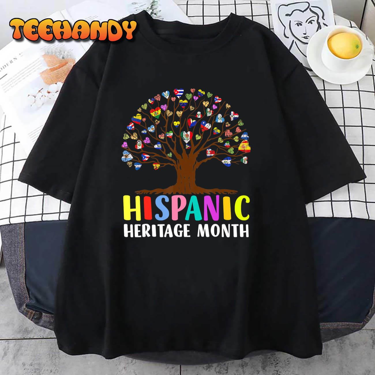 National Hispanic Heritage Month Hand Flag Tree Roots Latino T-Shirt