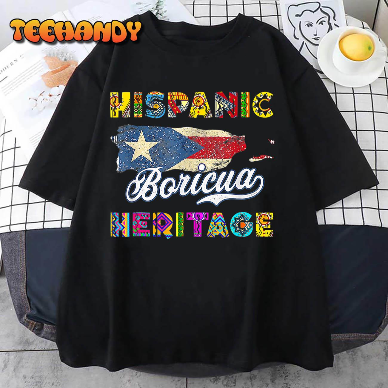 National Hispanic Heritage Month Puerto Rico Flag Boricua T-Shirt