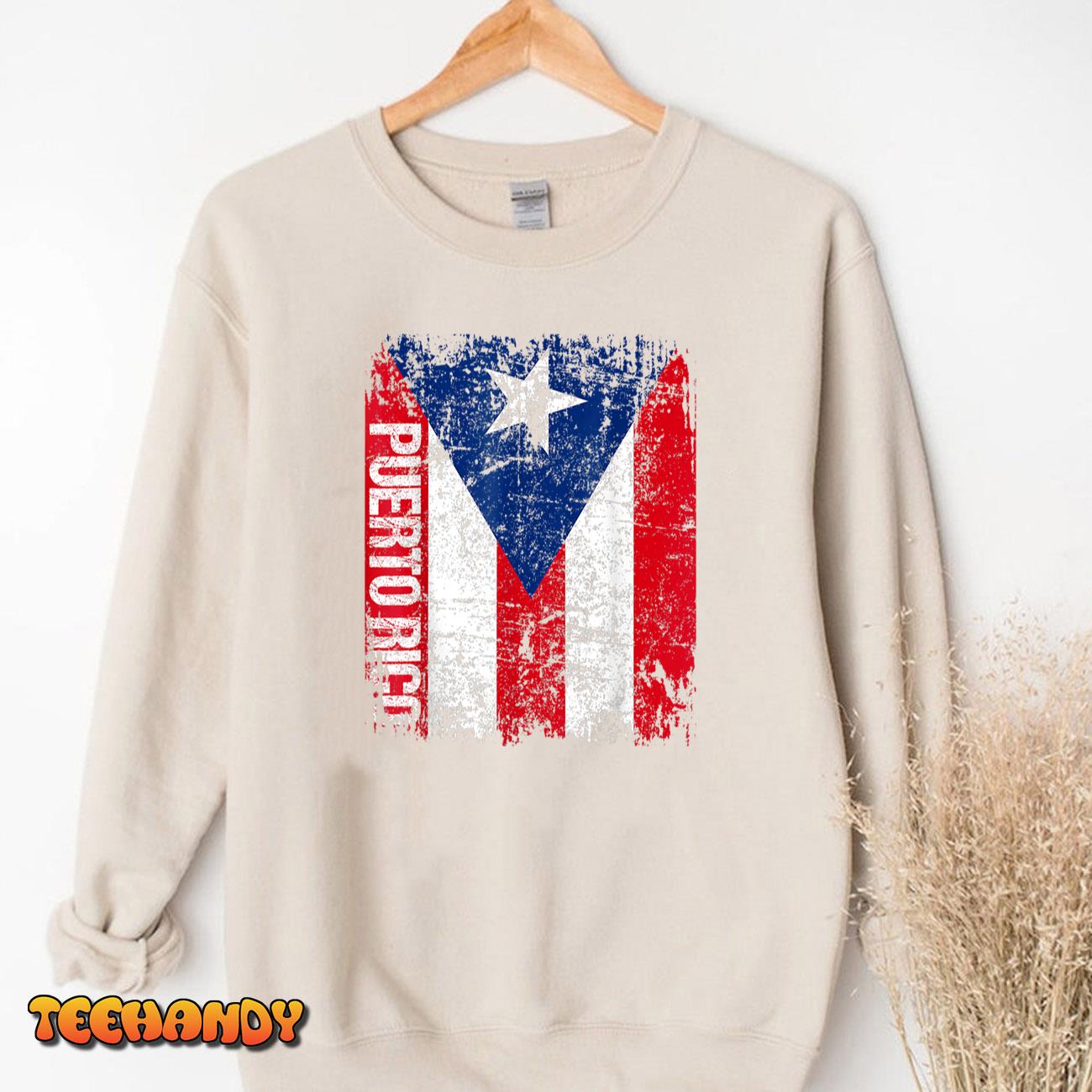 PUERTO RICO Vintage Flag White Grey Heather PUERTO RICO Unisex T-Shirt