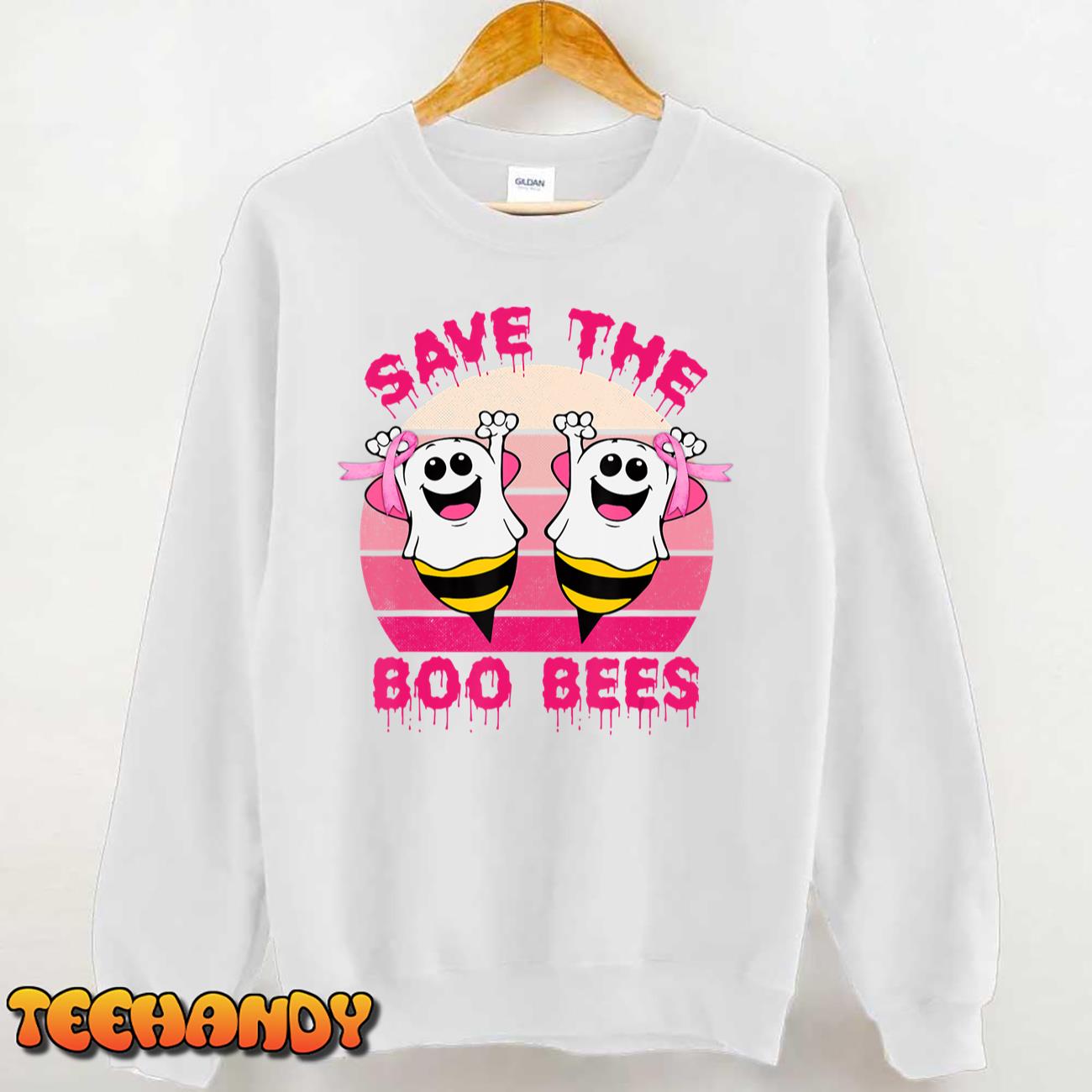 Save The Boo Bees Vintage Breast Cancer Awareness Halloween T-Shirt