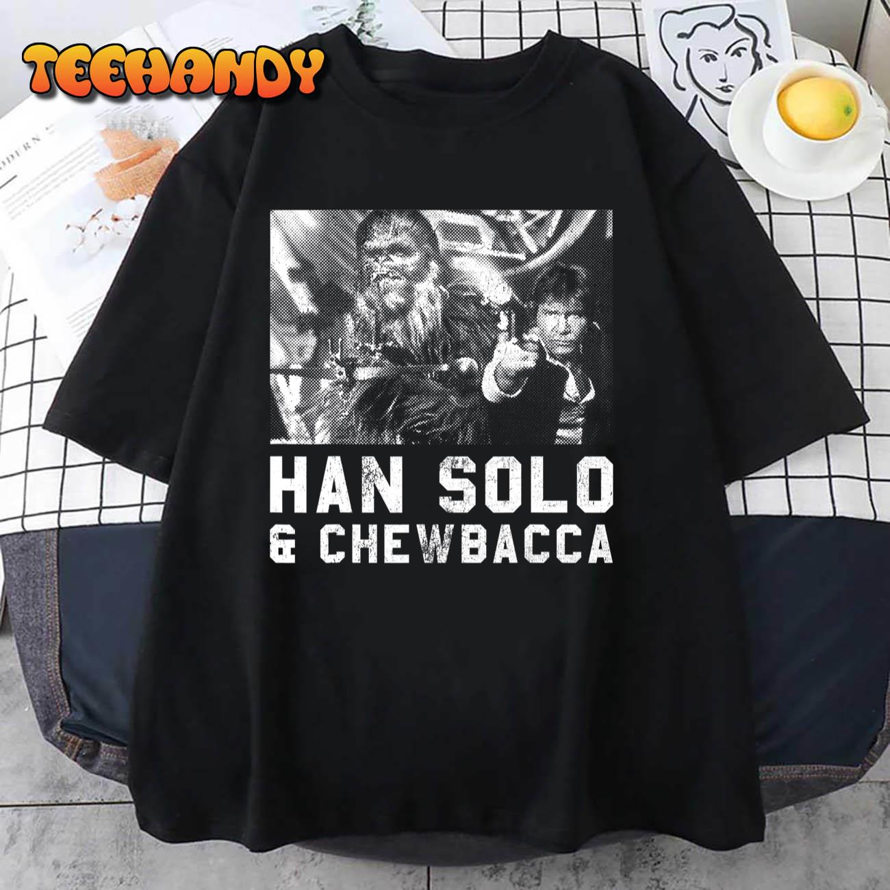 Star Wars Han Solo And Chewbacca Action Portrait T-Shirt