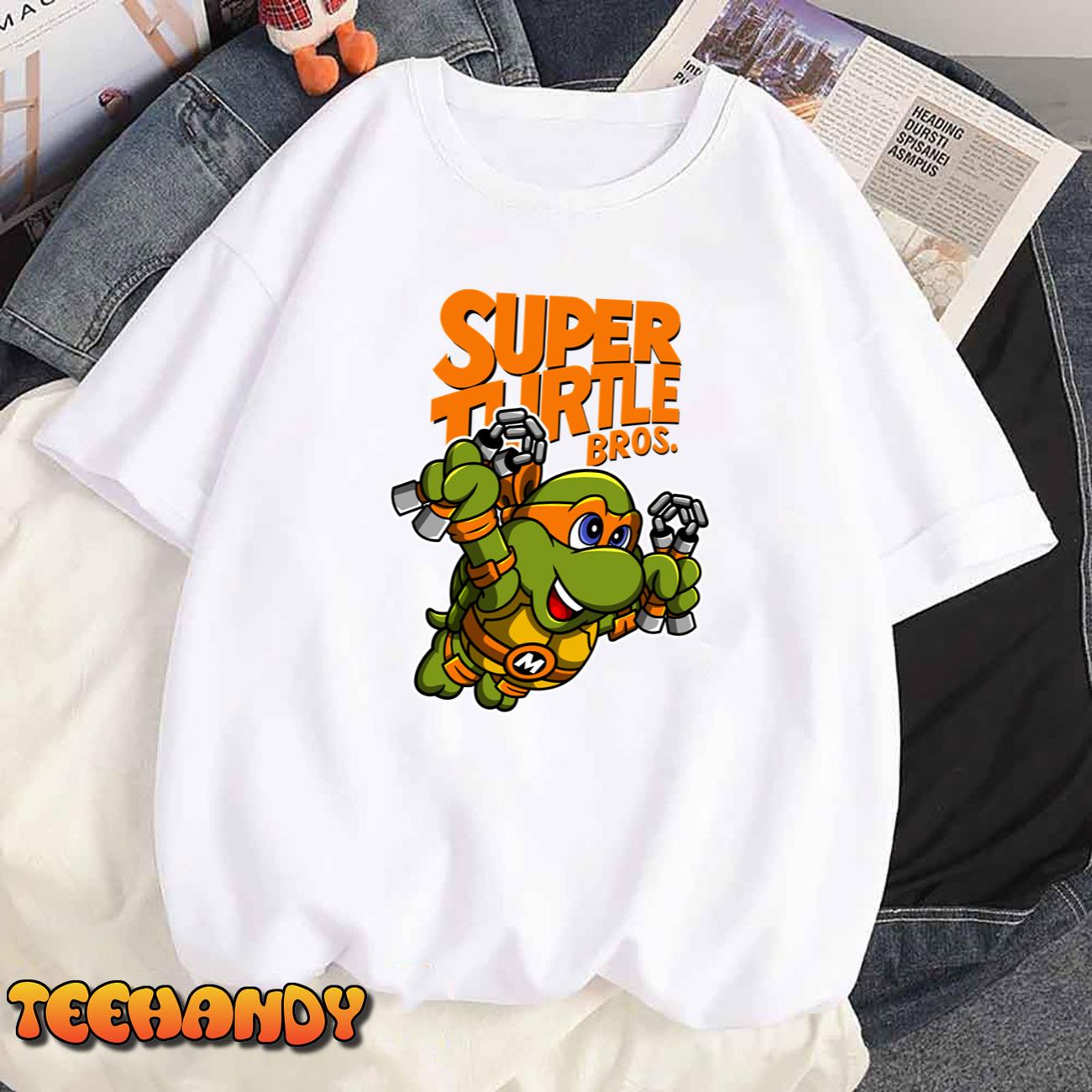 Super Turtle Bros – Mikey Unisex T-Shirt