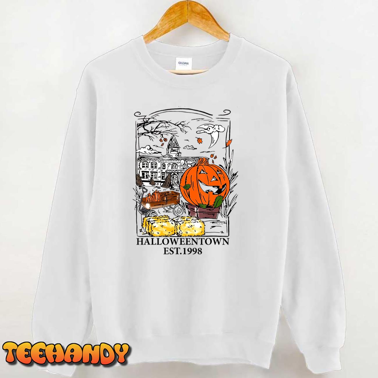 Vintage Halloween Town Men Women Gift T-Shirt