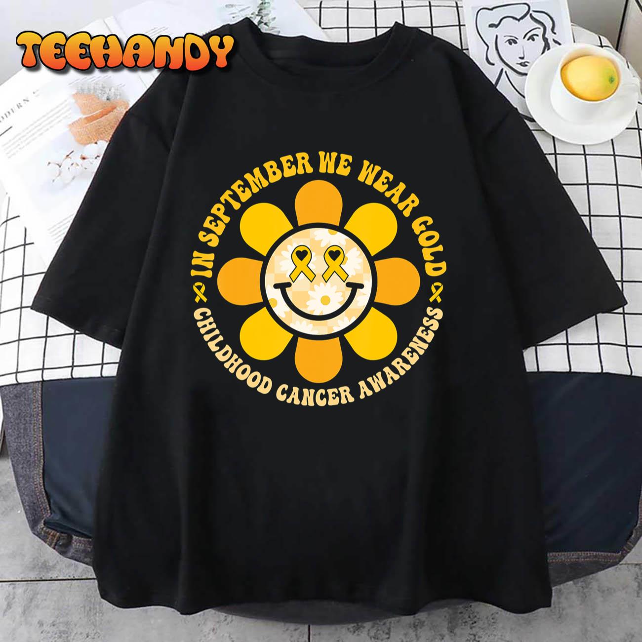 Wear Gold Childhood Cancer Awareness Warrior Fight Hippie T-Shirt