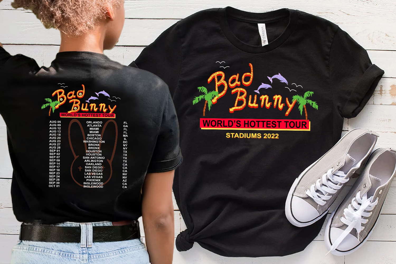 2022 Bad Bunny Tour Shirt Un Verano Sin Ti Merch, Bad Bunny Concert Unisex Shirt