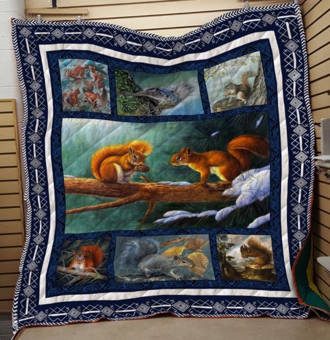 3D A31 Squirrel Quilt Blanket