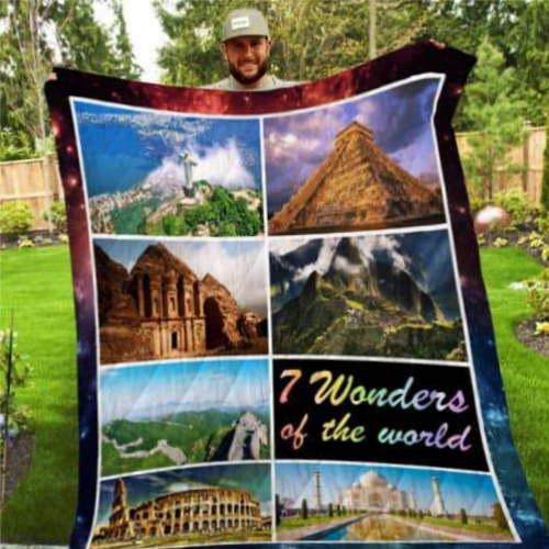7 Wonders Of The World 3D Quilt Blanket