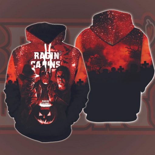 Louisiana Ragin Cajuns Horror Movies Halloween Hoodie