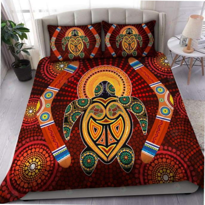 Aboriginal Turtle Boomerangs 3D Bedding Set