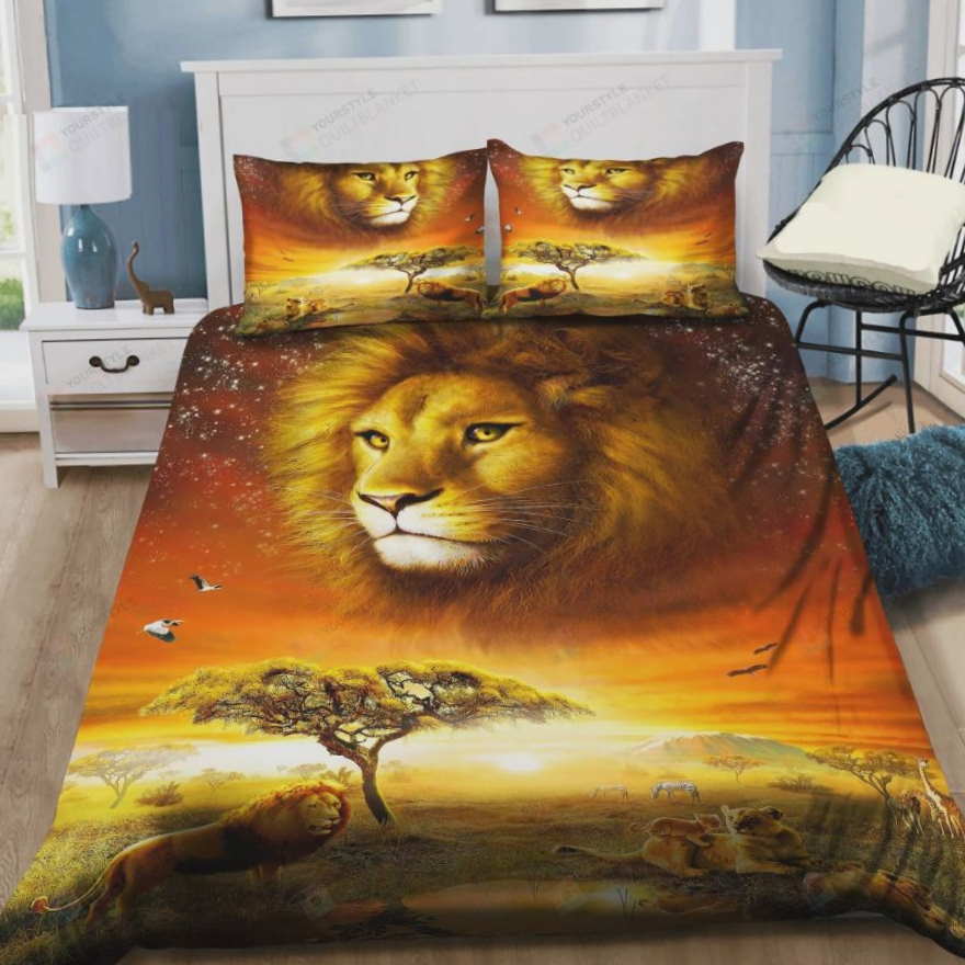 African Lion In Safari 3D Bedding Set