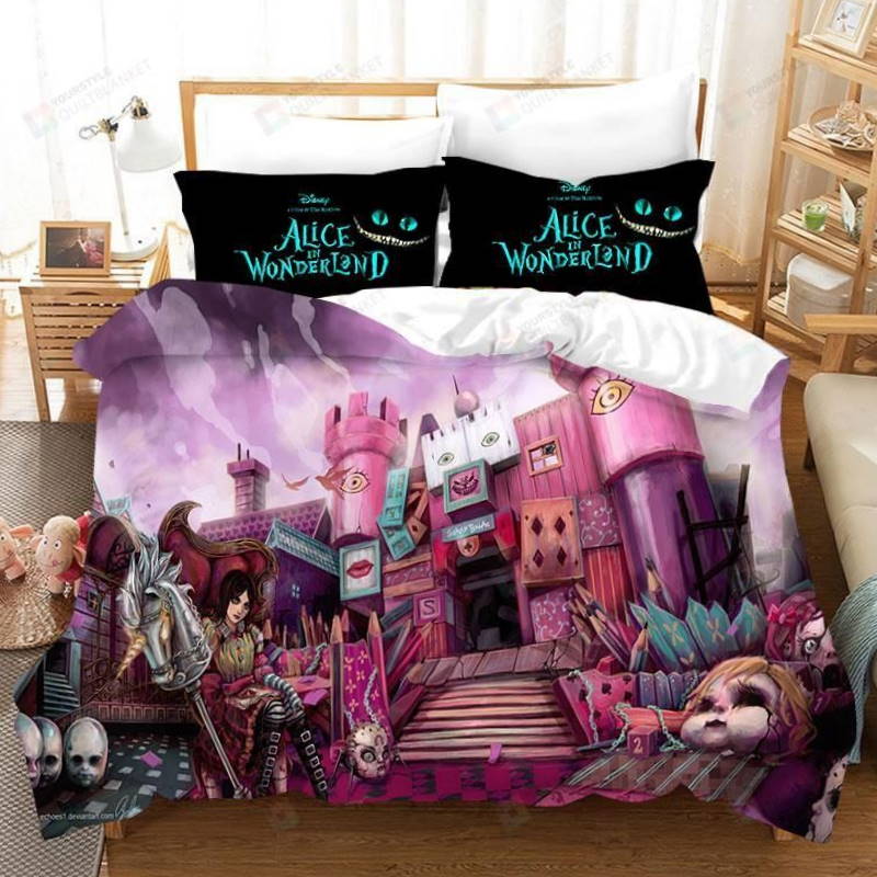 Alice In Wonderland All Over Printed Bedding Set