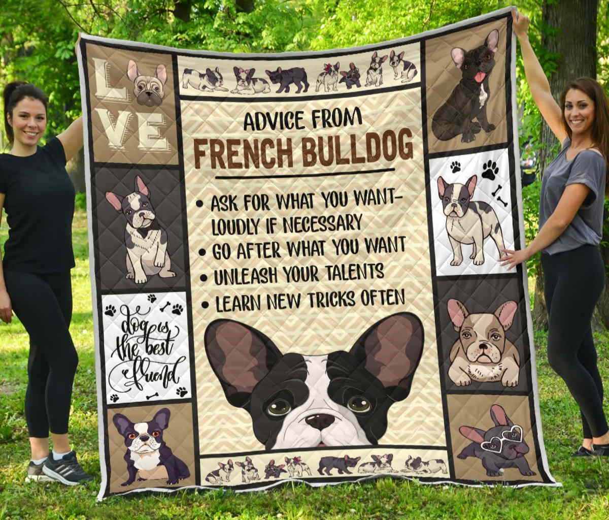 All Over Print French Bulldog Learn New Trick 3D Quilt Blanket