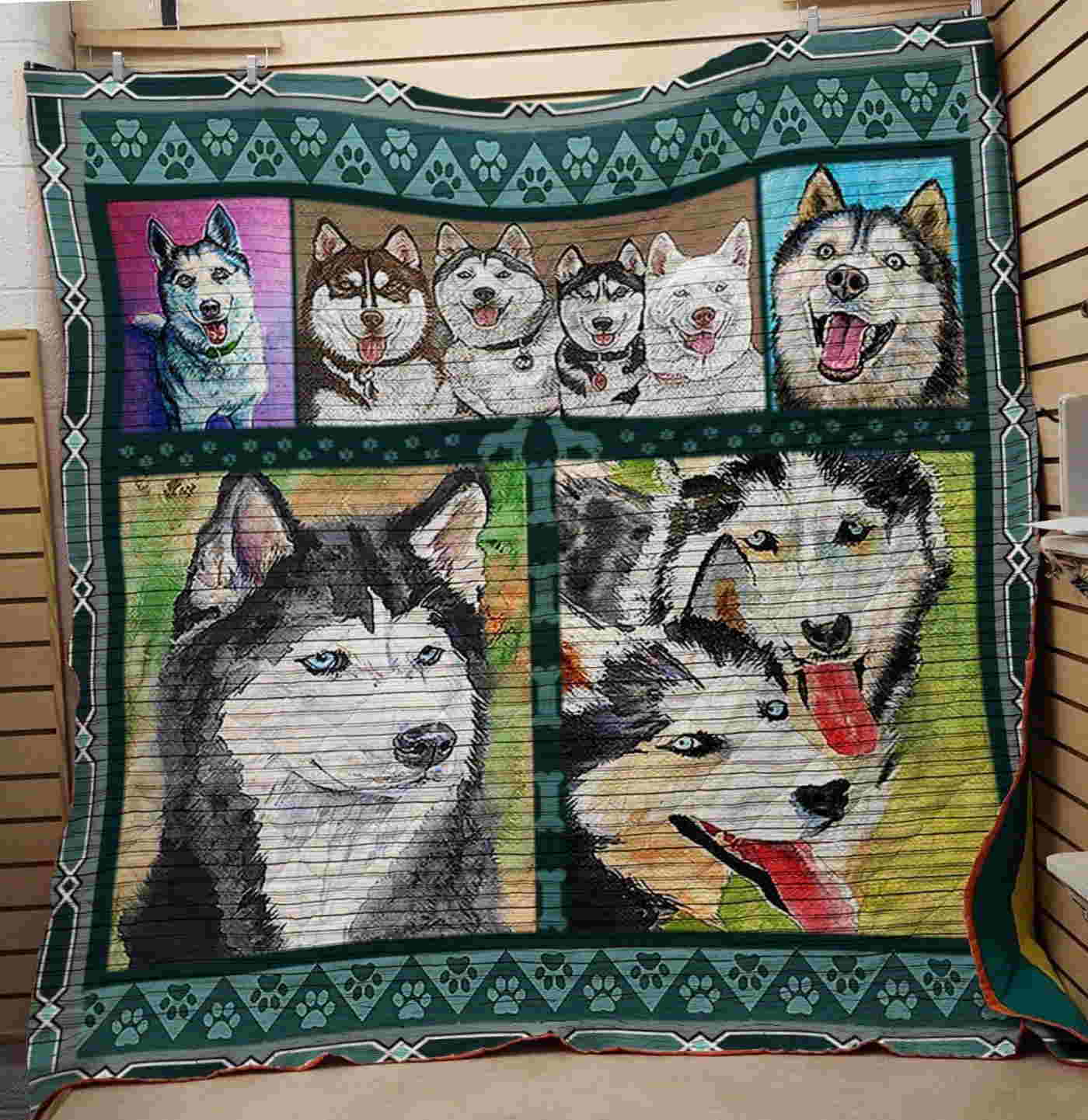 All Over Print Husky 3D Quilt Blanket