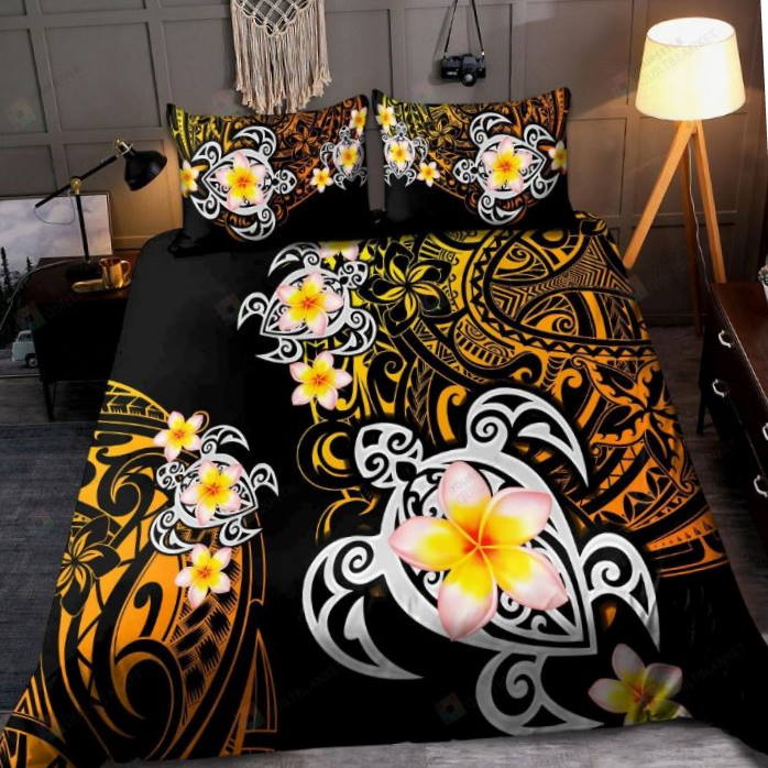 Amazing Polynesian Tattoo Turtle 3D Bedding Set