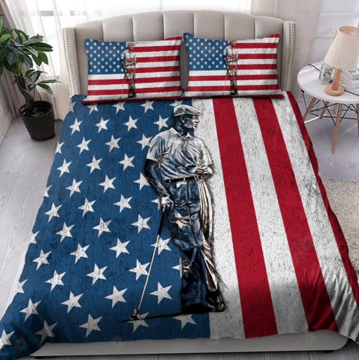 American Flag Golf Lover 3D Bedding Set