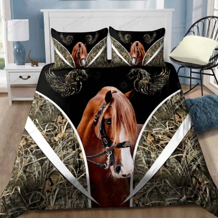 American Quarter Horse Bed Sheets Spread 3D Bedding Set