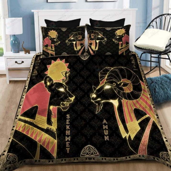 Ancient Egyptian Amun Sekhmet Gods3D  Bedding Set