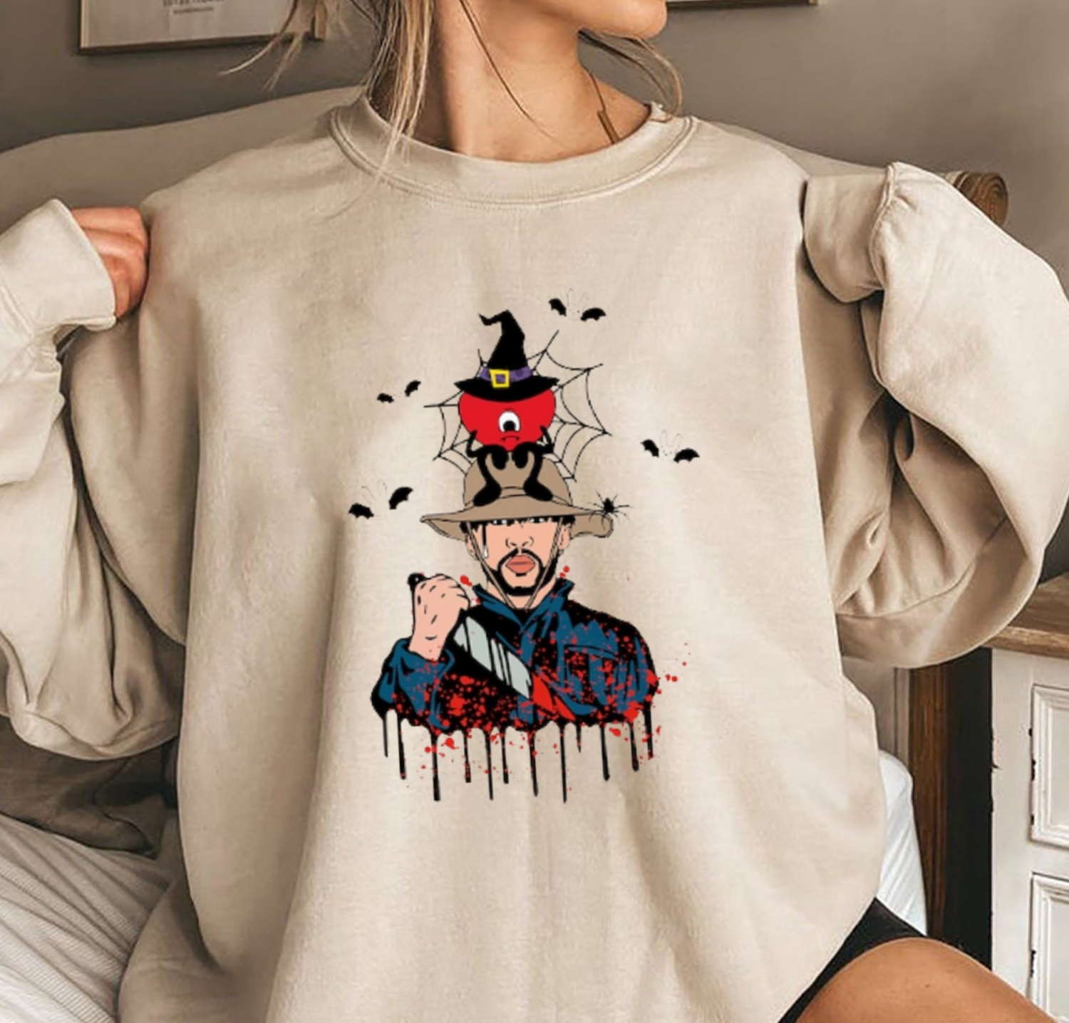 Bad Bunny Halloween Sweatshirt, Un Verano sin Ti Sweatshirt, Benito Unisex Sweatshirt