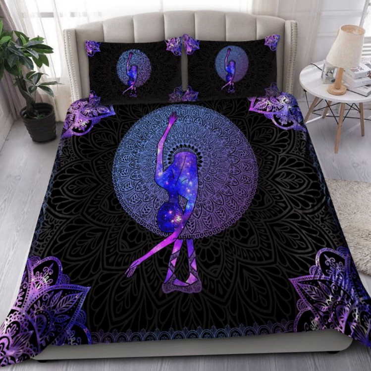 Ballet Girl And Mandala Pattern 3D Bedding Set