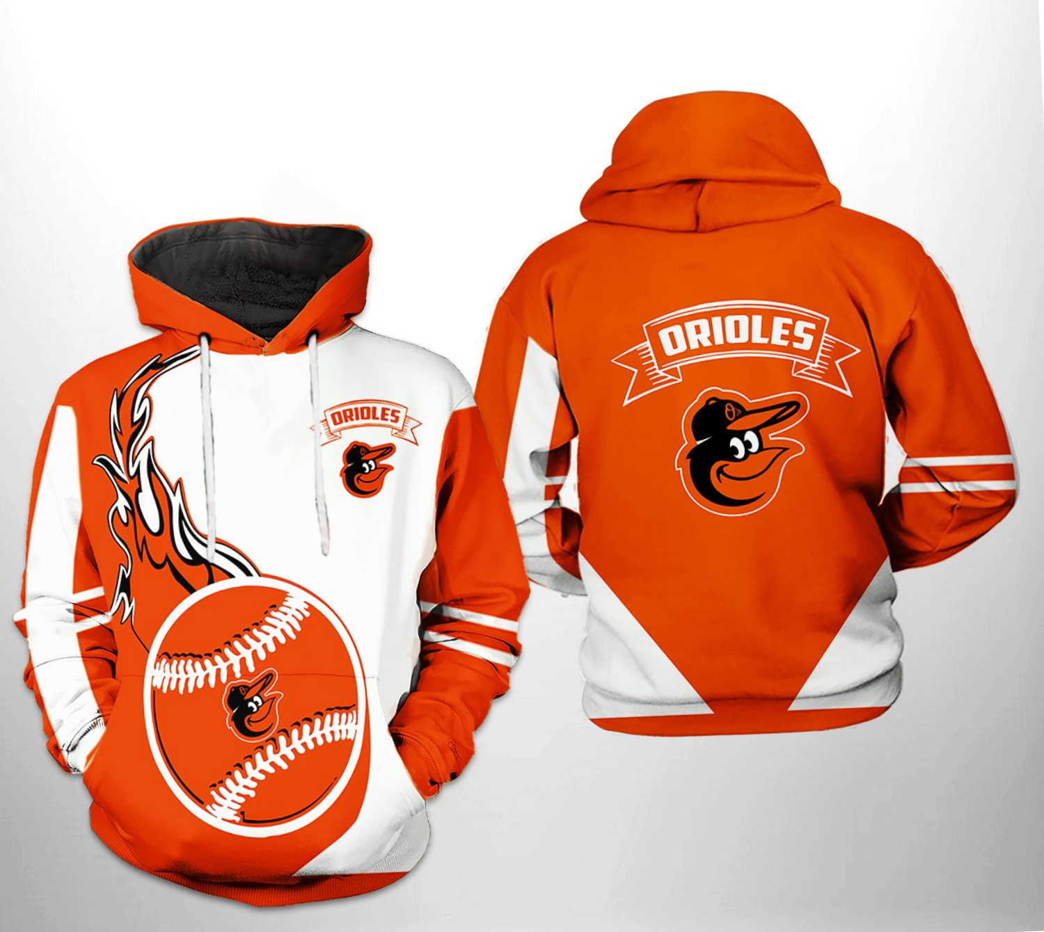 Baltimore Orioles MLB Classic 3D Hoodie Zipper Hoodie