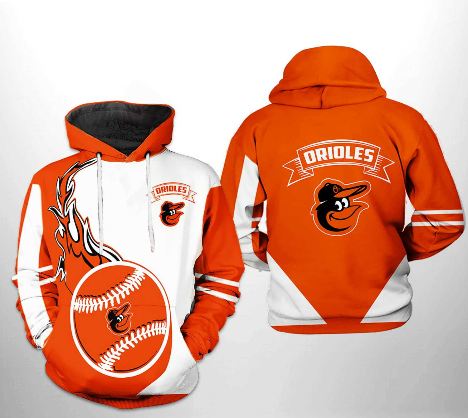 Baltimore Orioles MLB Classic 3D Hoodie Zipper Hoodie