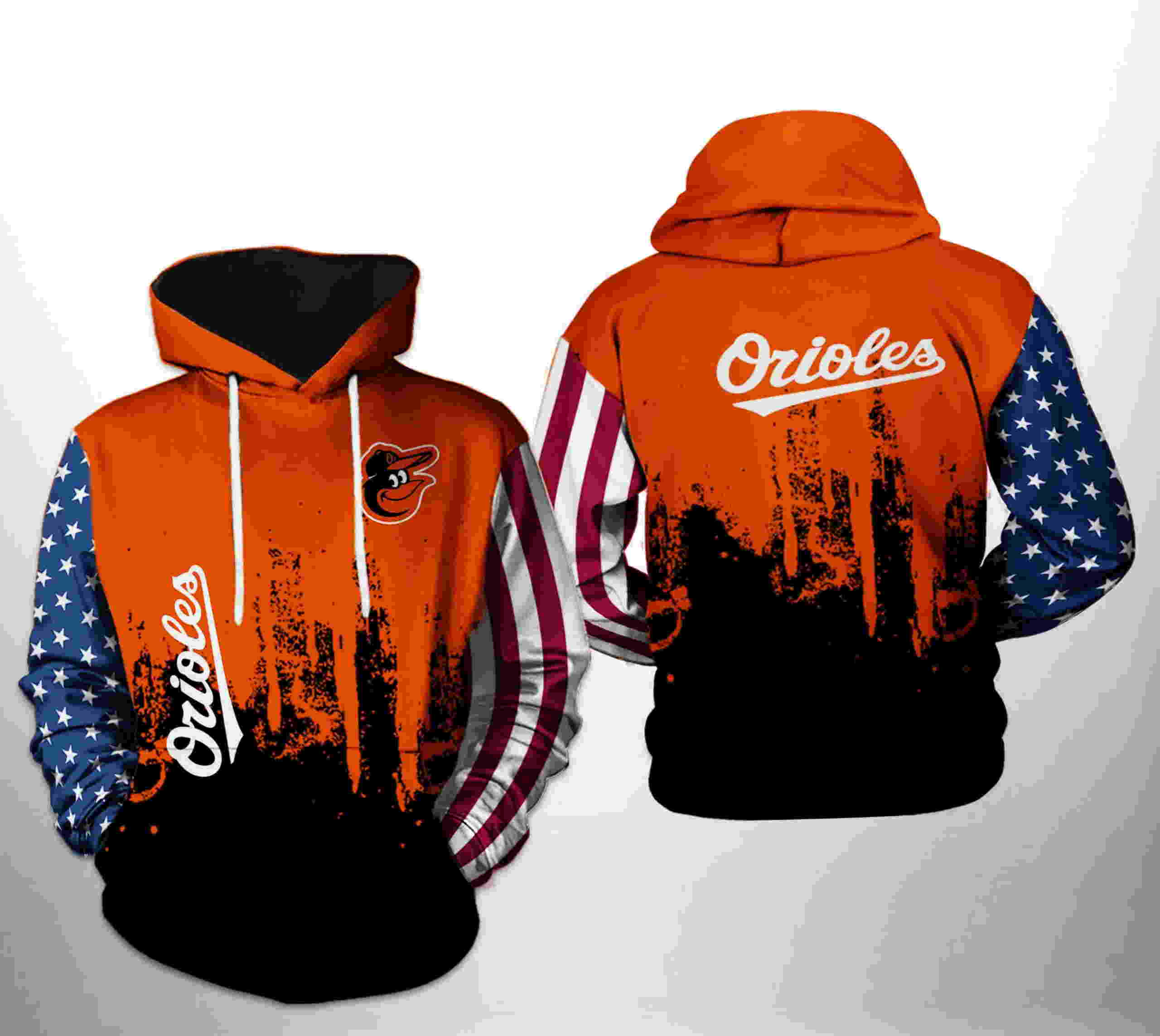 Baltimore Orioles MLB Team US 3D Hoodie Zipper Hoodie