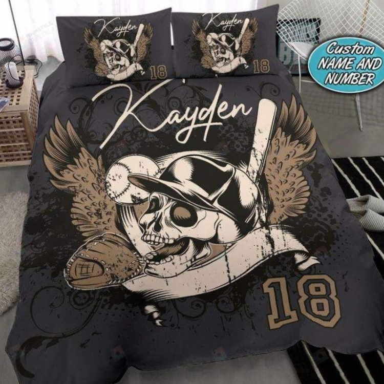 Baseball Skull 3D Bedding Set