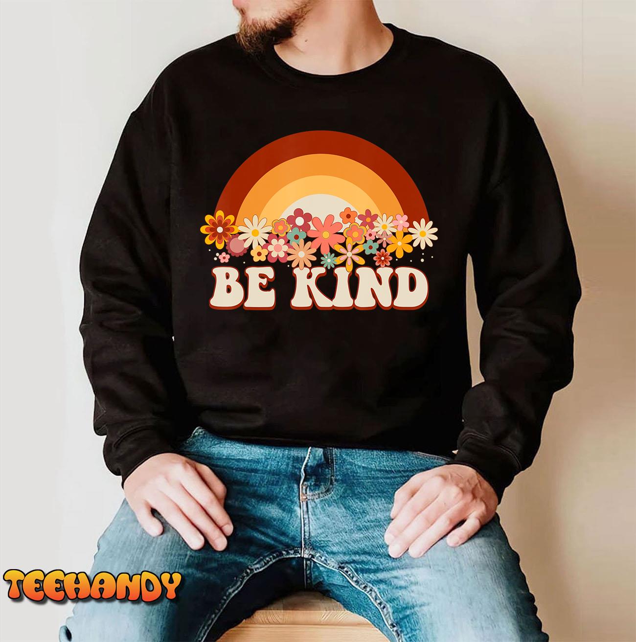 Be Kind Rainbow Choose Kindness Anti Bullying Groovy Organe T-Shirt