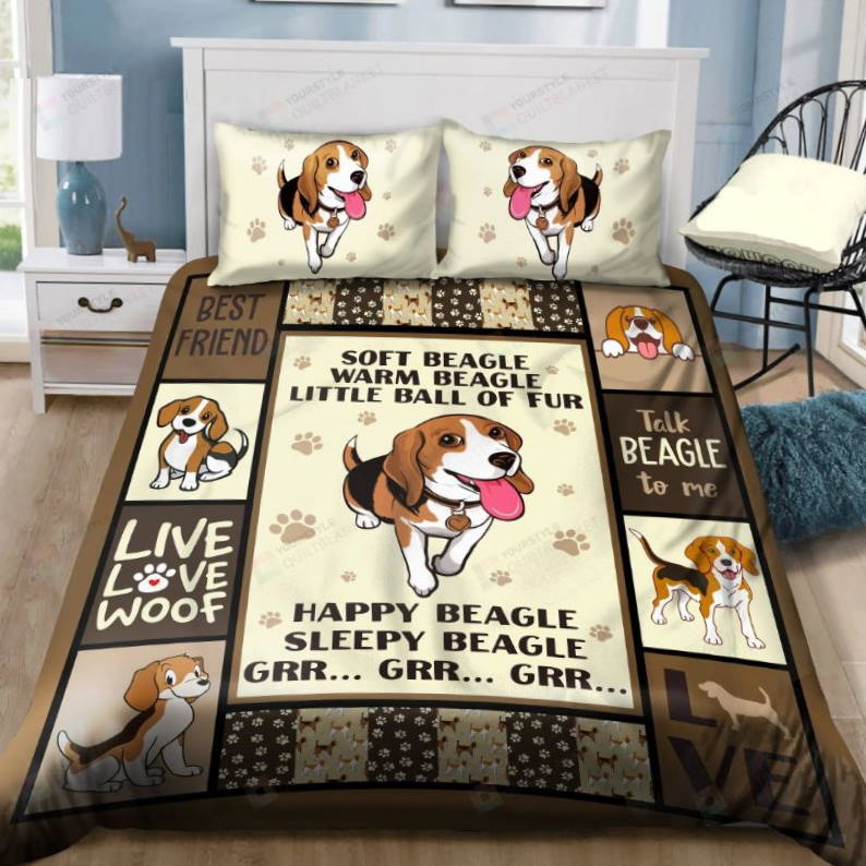 Beagle Live Love Woof 3D Bedding Set