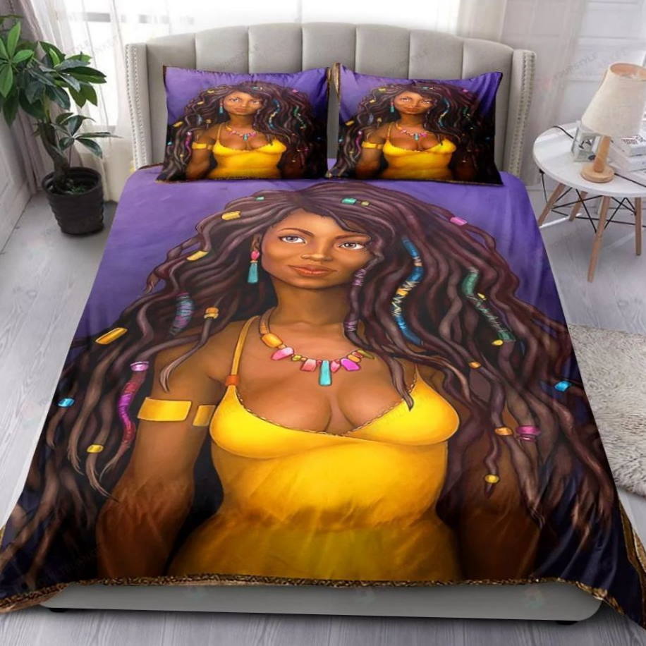 Beautiful Black Girl 3D Bedding Set