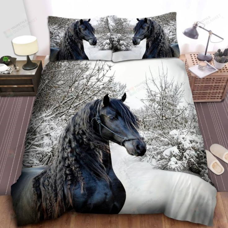 Beautiful Friesian Horse 3D Bedding Set