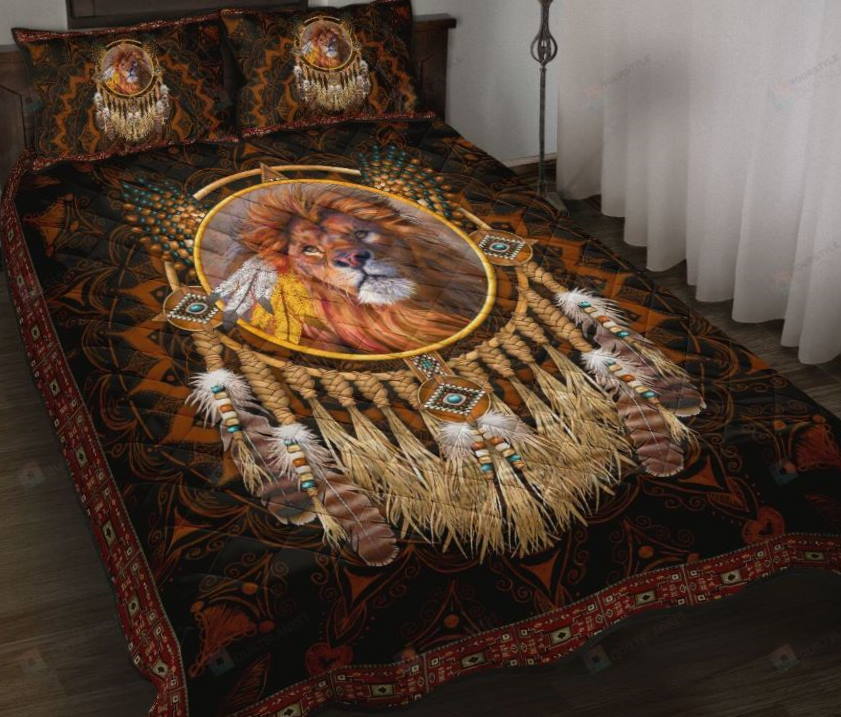 Beautiful Lion King Native American 3D Bedding Set