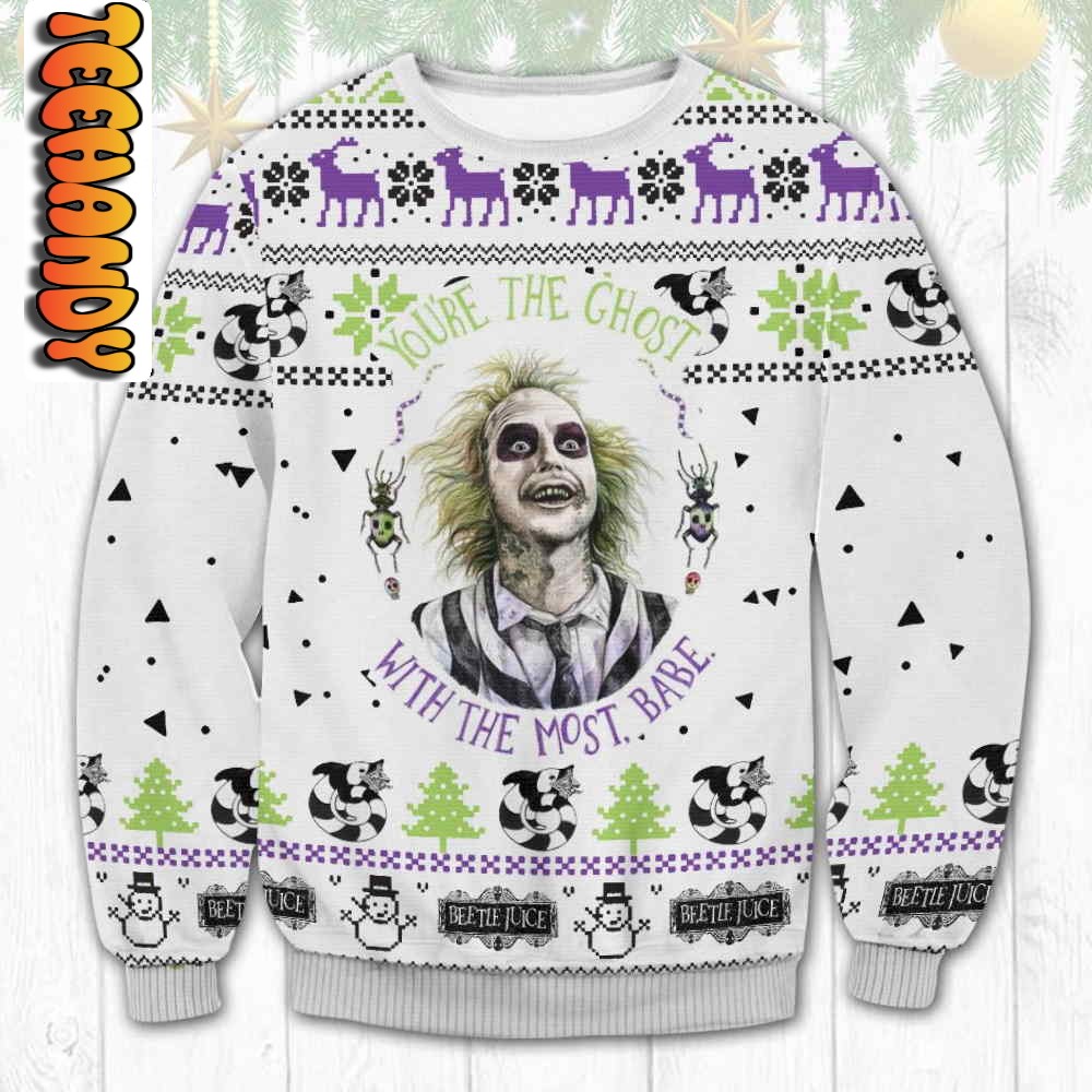 Beetlejuice You’re The Ghost Ugly Sweater