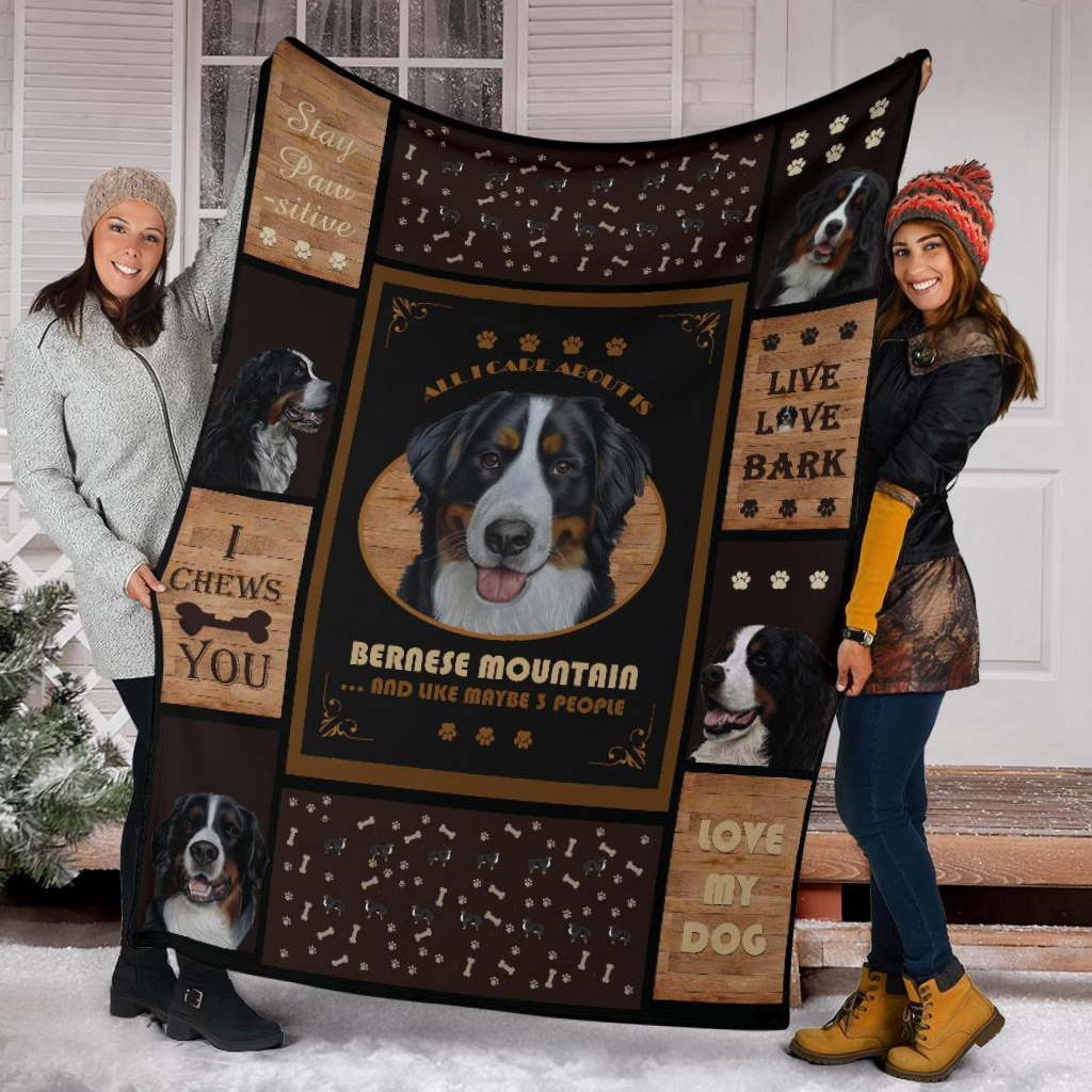 Bernese Mountain All Care About 3D Quilt Blanket