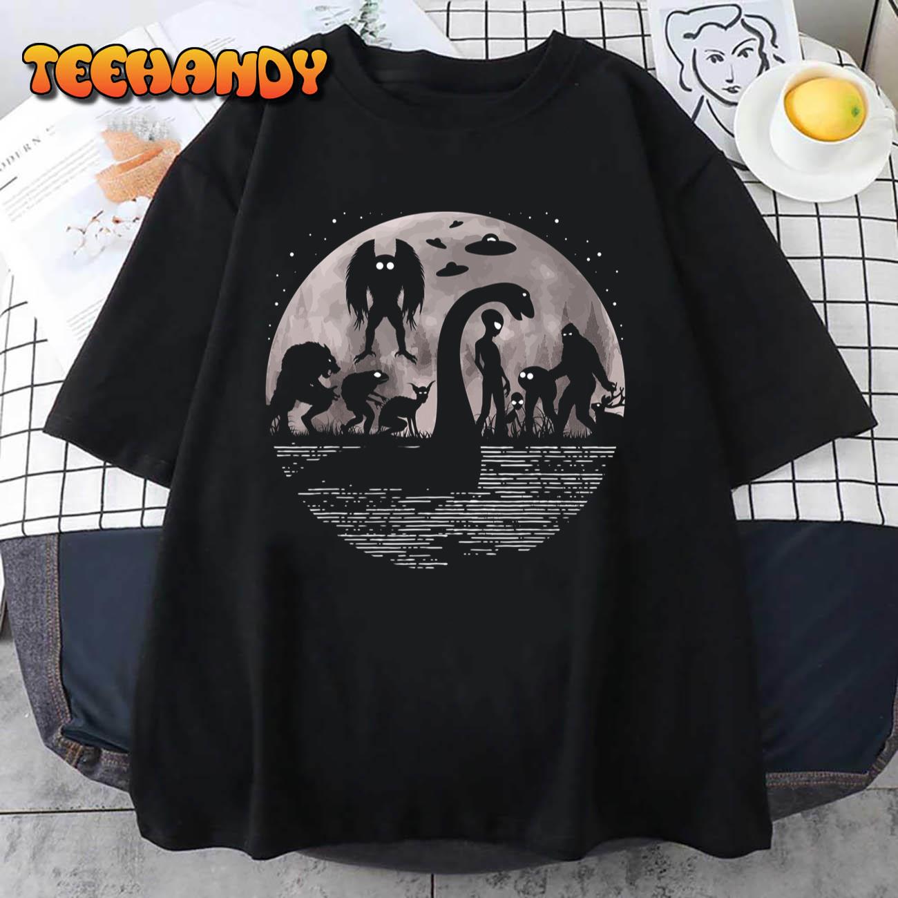 Bigfoot Loch Ness Monster Mothman And Aliens! Funny Cryptid T-Shirt