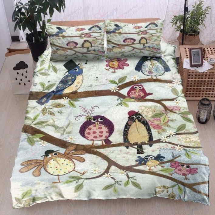 Birds Owl  All Over Printed Bedding Set