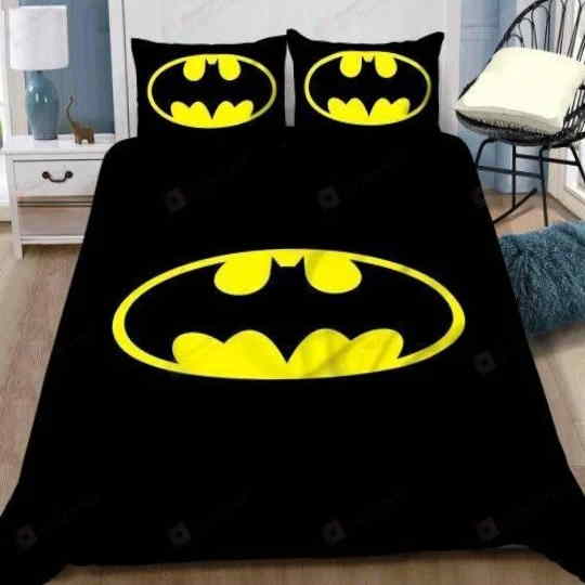 Black And Yellow Logo Batman Returns Iconic 3D Bedding Set