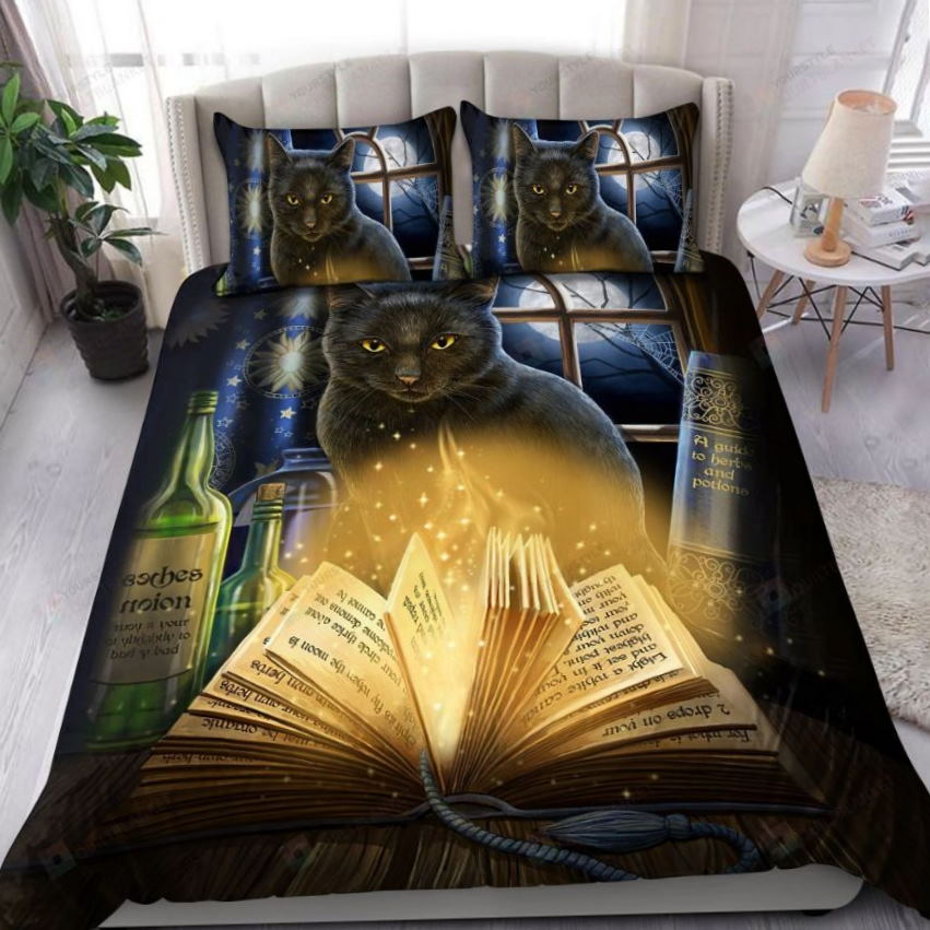 Black Cat Wicca 3D Bedding Set