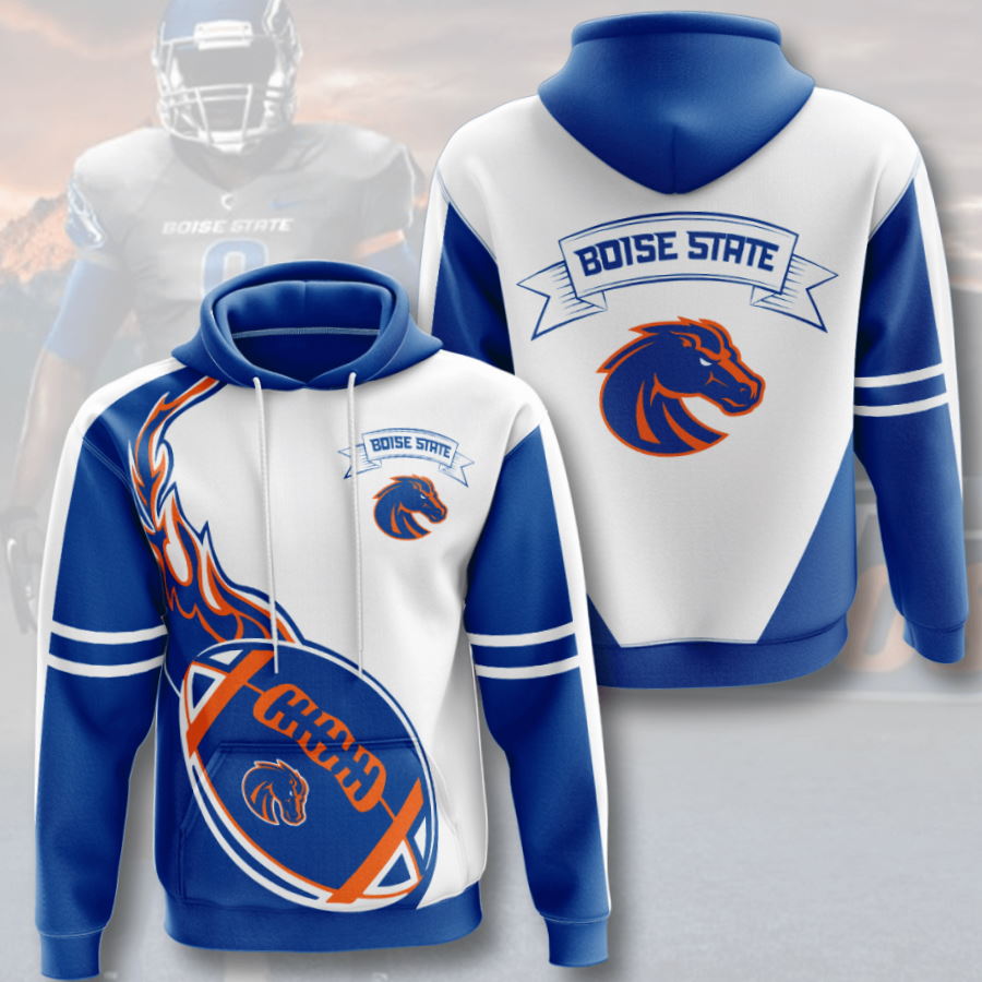 Boise State Broncos NCAA US Flag Skull 3D Hoodie Zipper Hoodie