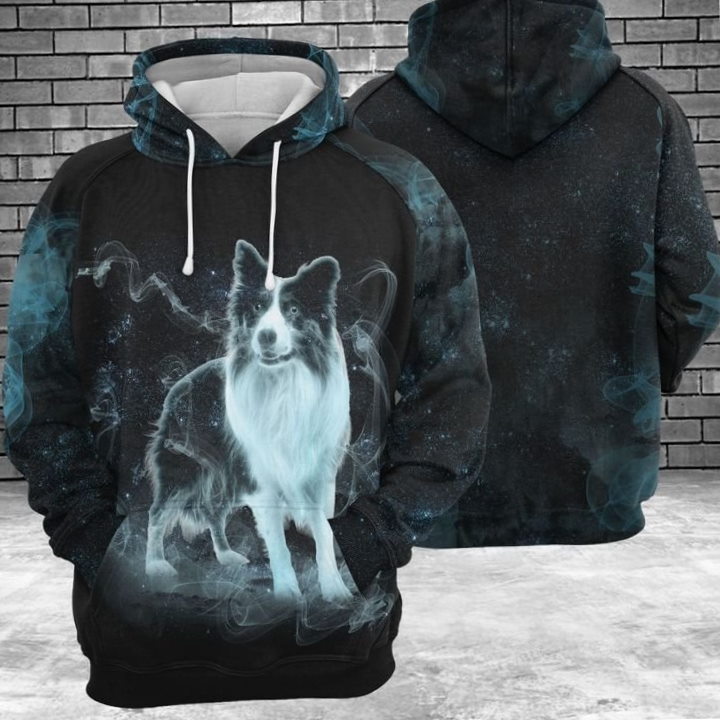 Border Collie Galaxy 3D Hoodie Zipper Hoodie