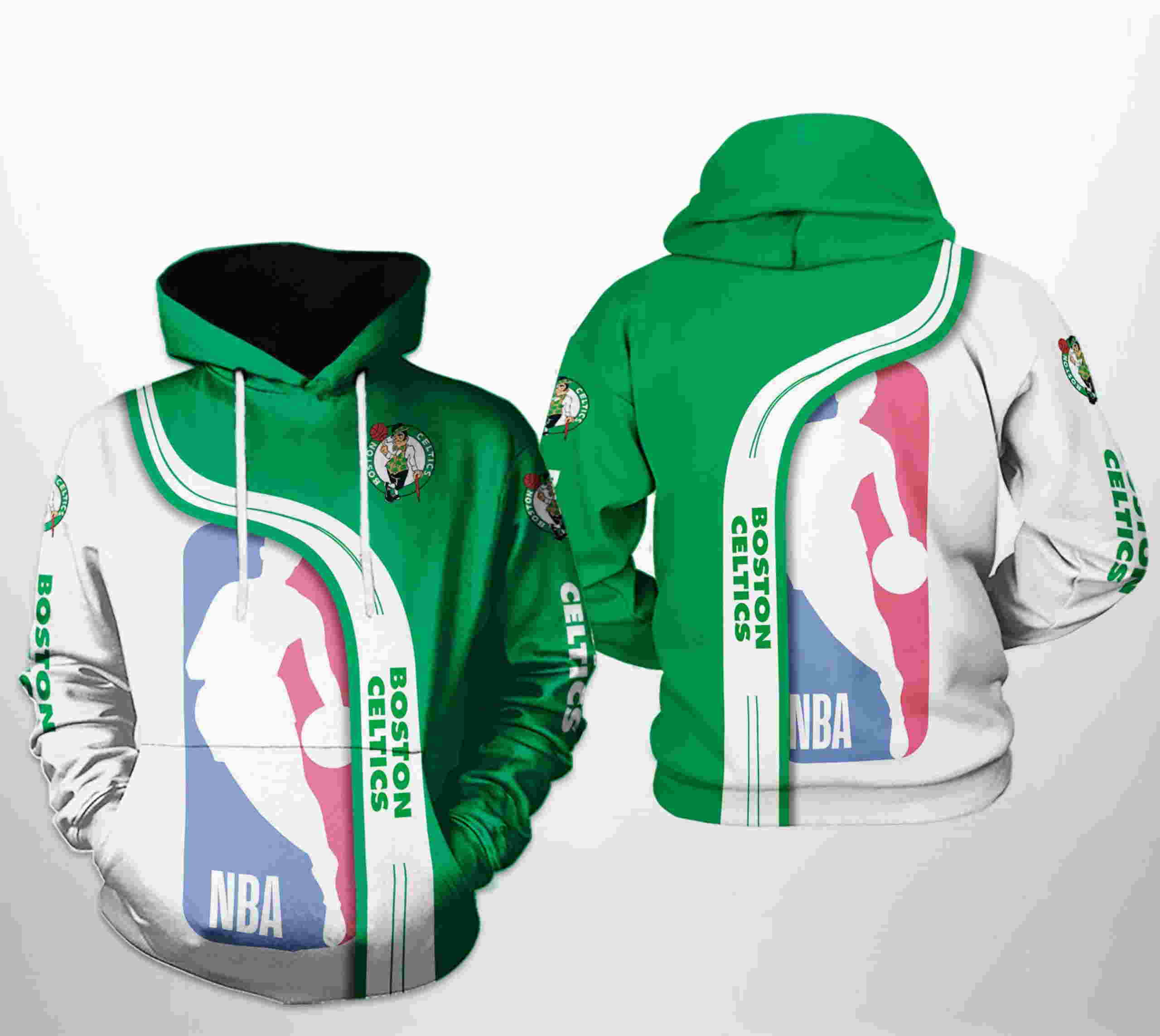 Boston Celtics NBA Team 3D Hoodie Zipper Hoodie