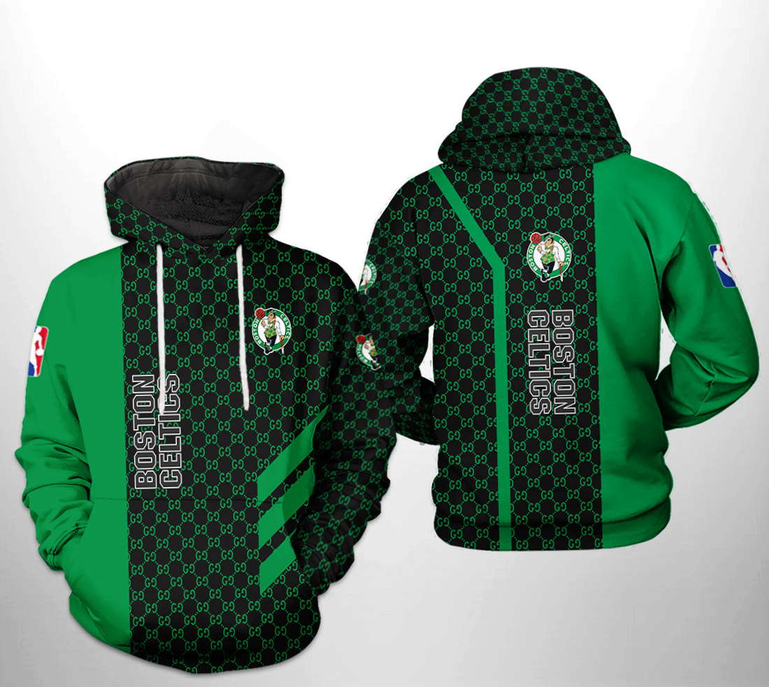 Boston Celtics NBA Team Pattern Mix 3D Hoodie Zipper Hoodie