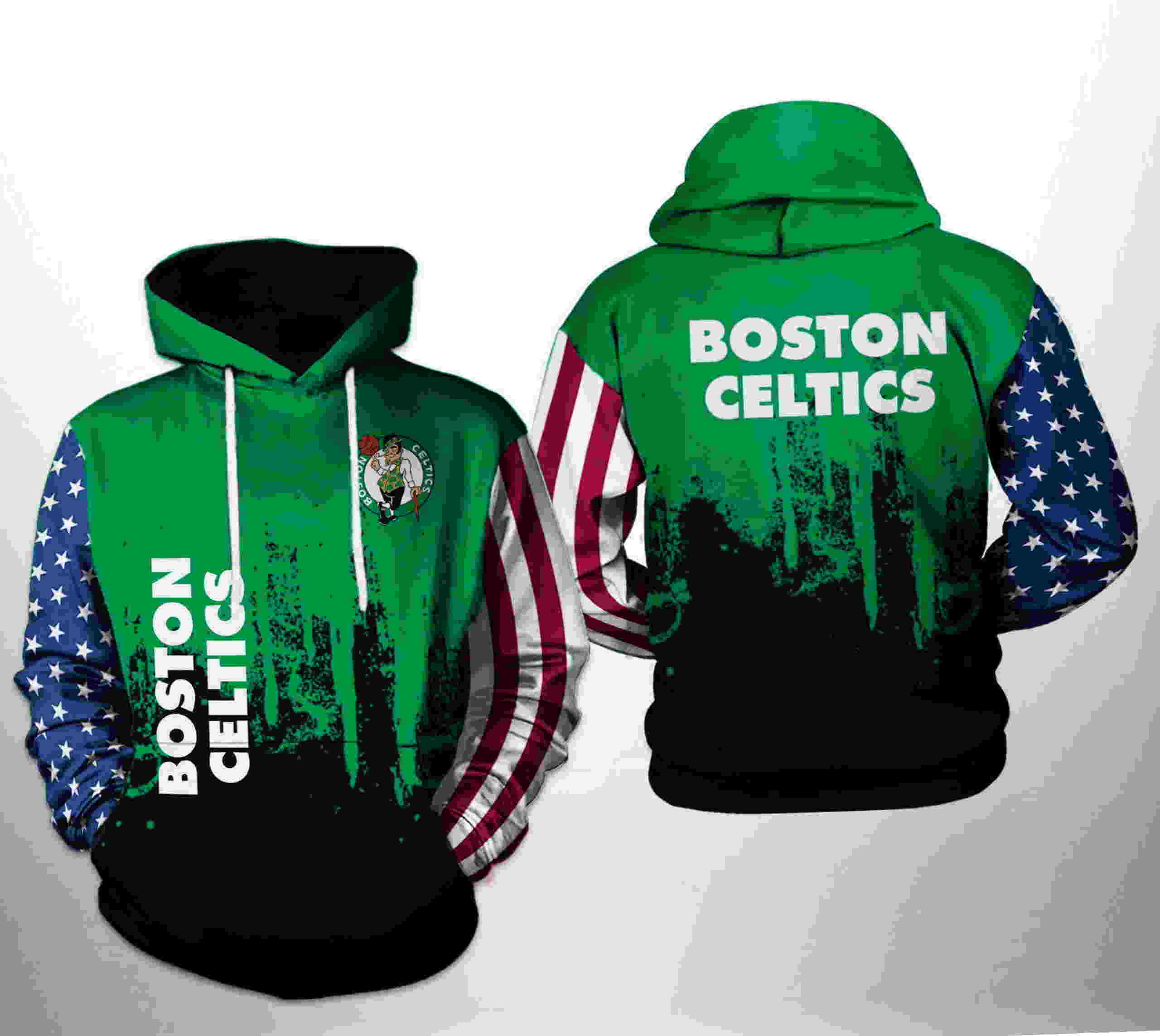 Boston Celtics NBA Team US 3D Hoodie Zipper Hoodie