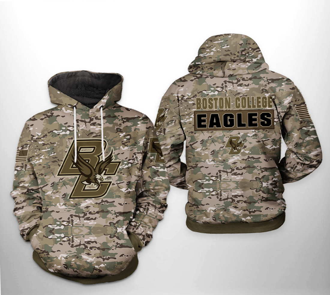 Boston College Eagles NCAA Camo Veteran 3D Hoodie