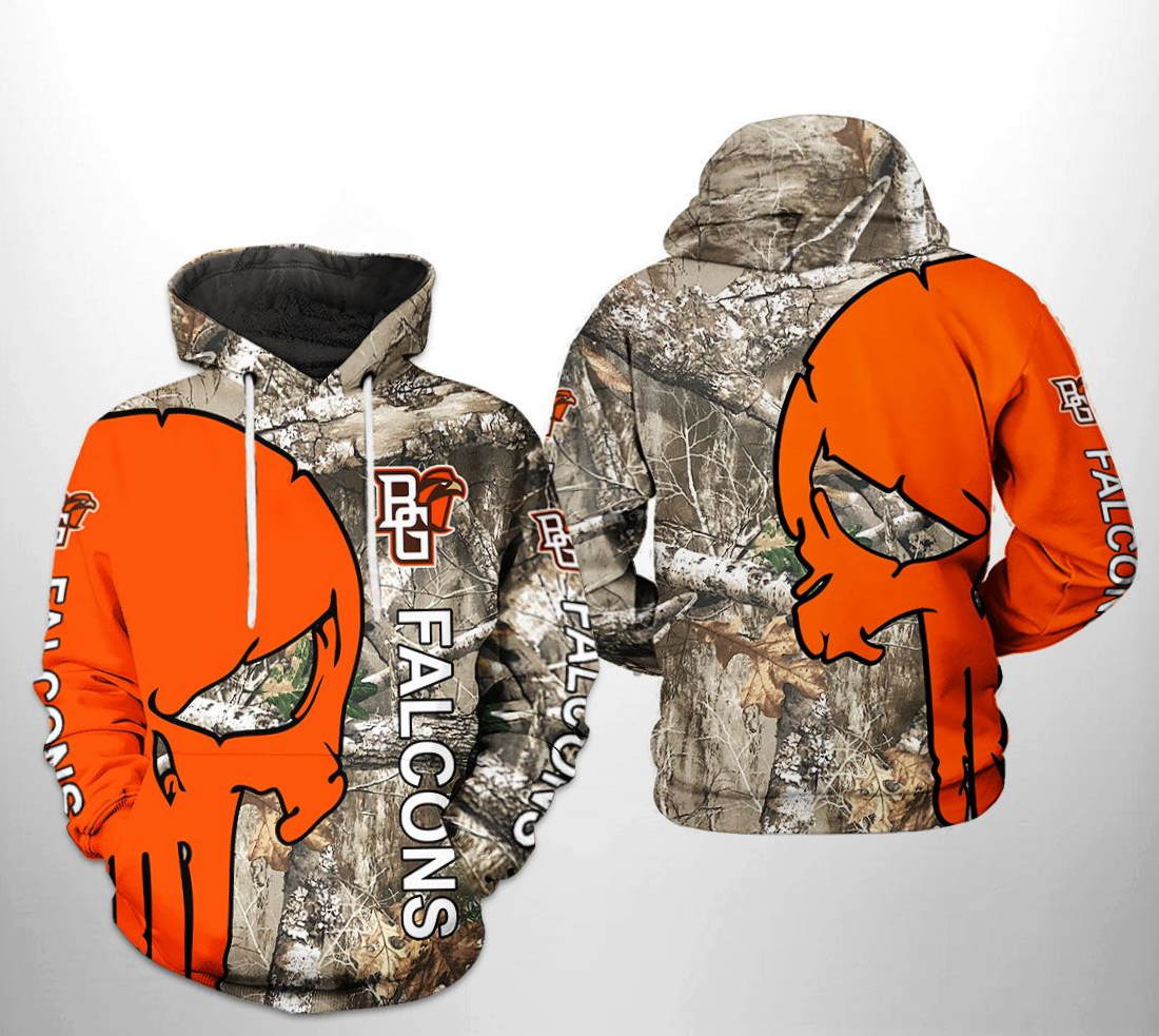 Bowling Green Falcons NCAA Camo Veteran Hunting 3D Hoodie