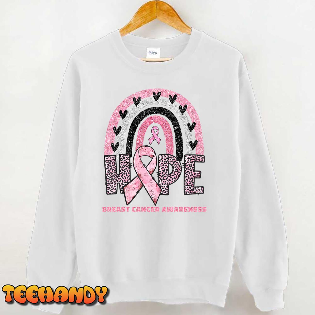 Breast Cancer Rainbow In October We Wear Pink Hope Support T-Shirt