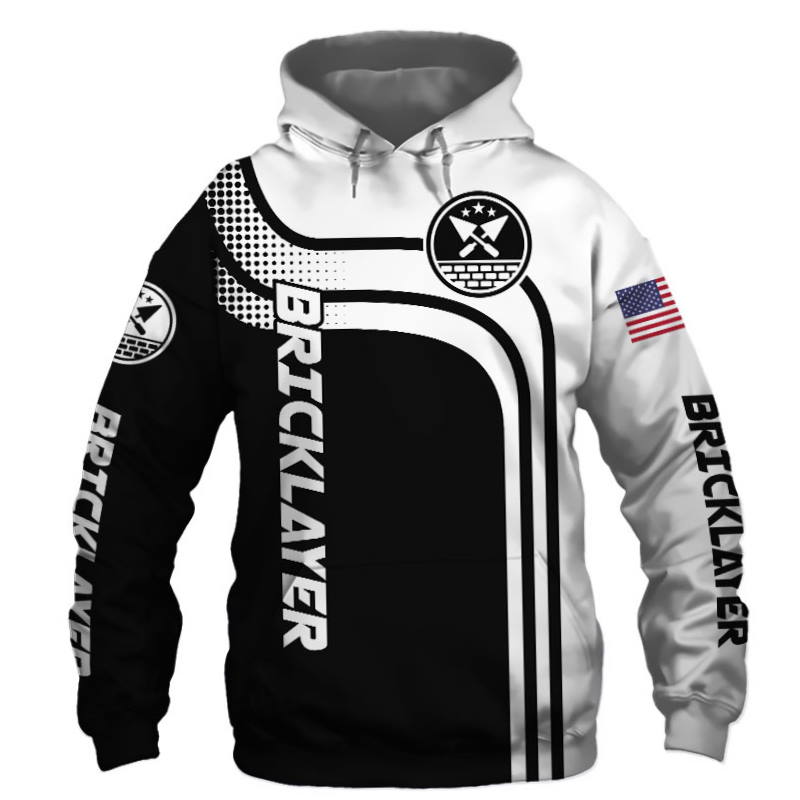 Bricklayer Black US Flag 3D Hoodie