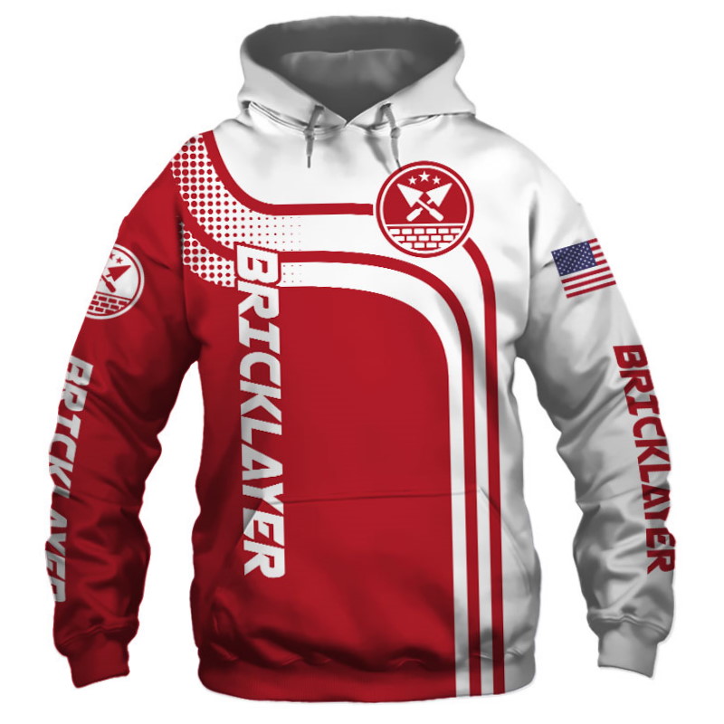 Bricklayer Red US Flag 3D Hoodie