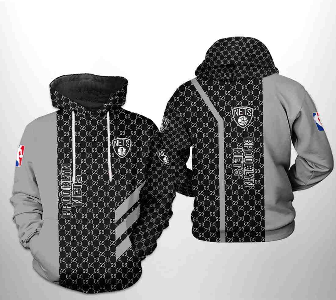 Brooklyn Nets NBA Team Pattern Mix 3D Hoodie