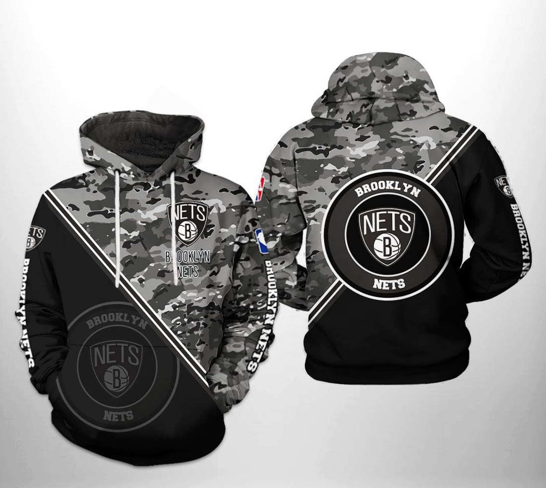 Brooklyn Nets NBA US Camo Team 3D Hoodie